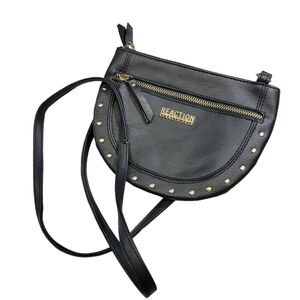 Kenneth Cole Reaction small crossbody purse black and gold